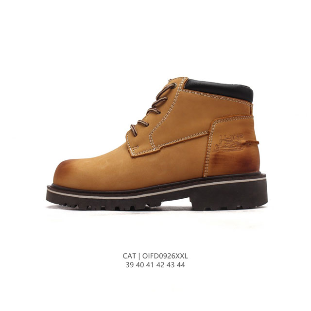 公司级 Cat Footwear Cat 卡特工装 休闲复古男鞋系列靴子 中高帮马丁靴 新款潮板鞋 专治各种不帅 鞋身轻便 舒适性相当不错 橡胶大底 上身随意搭