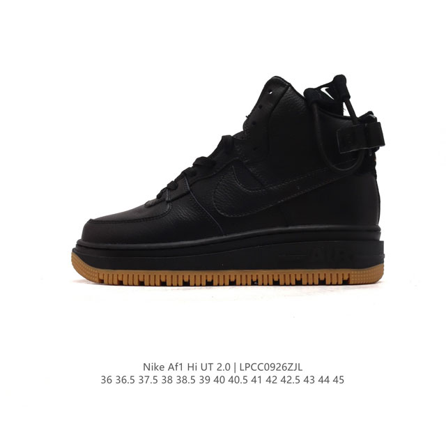 公司级 耐克 Nike 冬季新款 Af1 Hi Ut 2.0 空军一号 中帮 魔术贴 男女子厚底增高运动鞋 时尚休闲舒适板鞋。采用匠心设计，将硬朗军旅风格融入