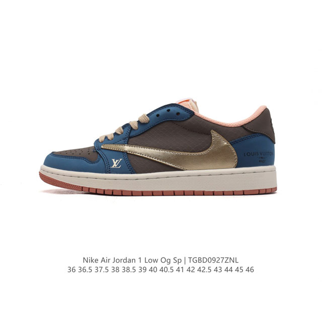 公司级 真标 耐克 Nike Air Jordan 1 Low Og Sp Military Blue Aj1乔1 倒勾 路易威登联名 低帮篮球鞋 Aj1 乔丹