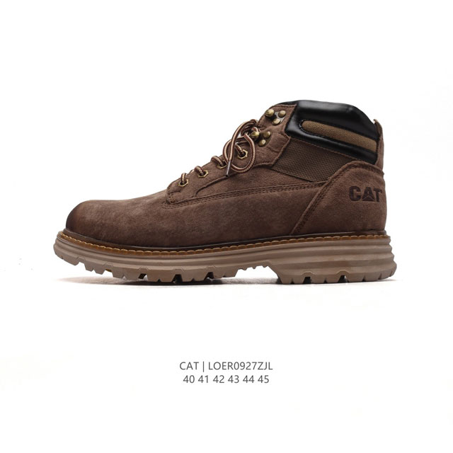 公司级 Cat Footwear Cat 卡特工装 休闲复古男鞋系列靴子 中高帮马丁靴 新款潮板鞋 专治各种不帅 鞋身轻便 舒适性相当不错 橡胶大底 上身随意搭