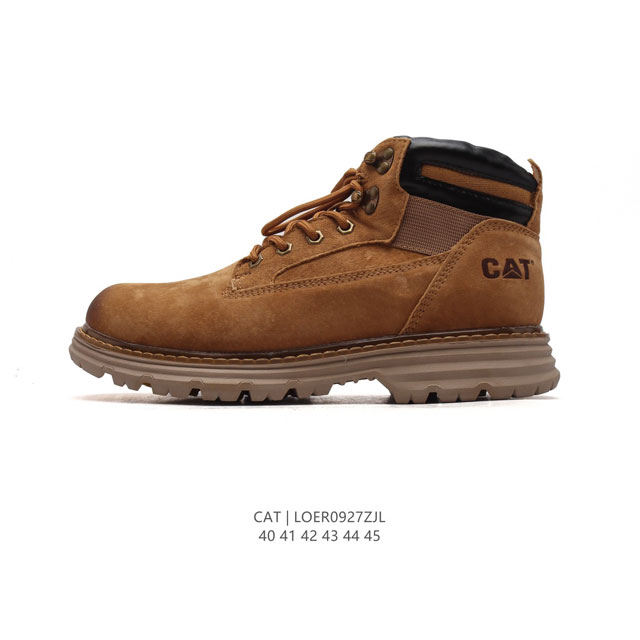 公司级 Cat Footwear Cat 卡特工装 休闲复古男鞋系列靴子 中高帮马丁靴 新款潮板鞋 专治各种不帅 鞋身轻便 舒适性相当不错 橡胶大底 上身随意搭