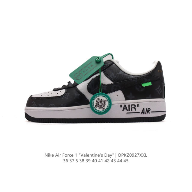 公司级 附赠送logo清洁刷 Af1耐克 Nike Air Force 1 ‘07 Low 空军一号 路易威登联名 厚底增高百搭休闲运动板鞋 原楦头原纸板 打造