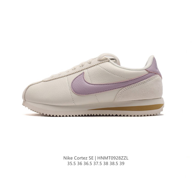 新款 耐克 Nk Classic Cortez Leather 阿甘复古初代皮革运动慢跑鞋。Nike Classic Cortez 鞋款是 Nike 元年款跑步