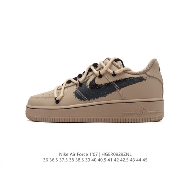 Af1耐克 Nike Air Force 1 ‘07 Low 空军一号 解构绑带 双鞋带 厚底增高百搭运动板鞋 原楦头原纸板 打造纯正空军版型，专注外贸渠道 全