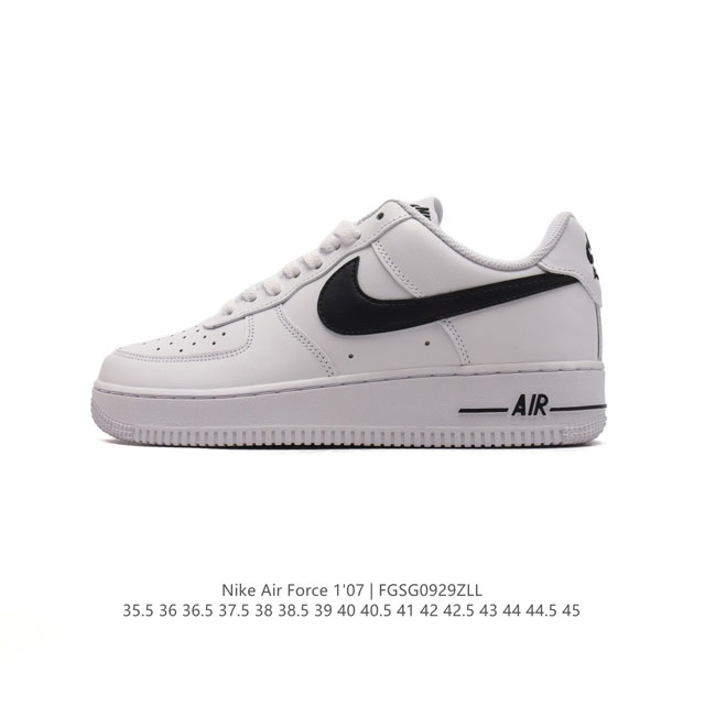 真标 耐克 Nike Air Force 1 '07 Low 空军一号含气垫 小白鞋 低帮百搭厚底增高休闲运动板鞋。柔软、弹性十足的缓震性能和出色的中底设计，横