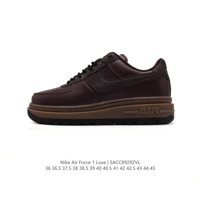 耐克 Nike Air Force 1 Low Luxe 空军一号低帮厚底休闲运动板鞋 鞋款以1982年原版经典的 Air Force 1 Luxe 为蓝本，继