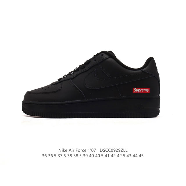 耐克supreme X Nike Air Force 1 Low 空军一号低帮af1联名supreme纯白红标板鞋，原楦头原纸板，打造纯正空军版型。专注外贸渠道