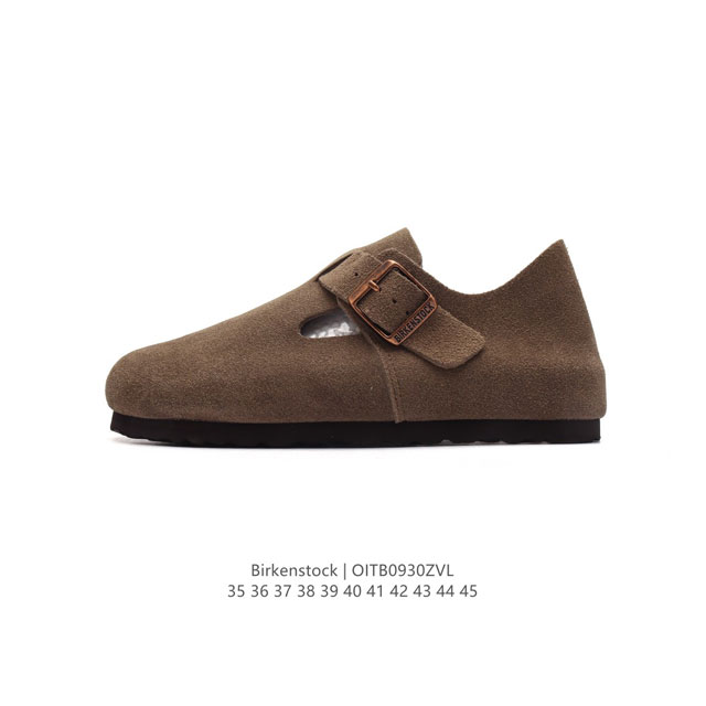 Birkenstock Boston Vl 勃肯男女鞋 绒面金属针扣软木底包头运动鞋 天鹅绒般的绒面革赋子休闲的经典外观，牛皮绒面革质地柔软 搭配可调节鞋扣提升