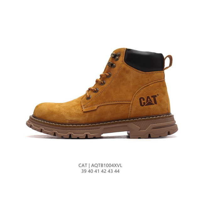 公司级 Cat Footwear Cat 卡特工装 休闲复古男鞋系列靴子 中高帮马丁靴 新款潮板鞋 专治各种不帅 鞋身轻便 舒适性相当不错 橡胶大底 上身随意搭