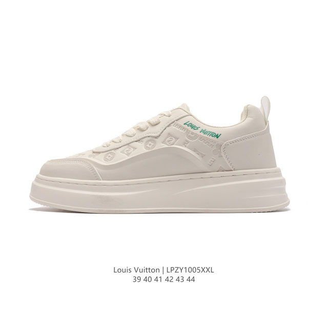 公司级 全新lv路易威登louis Vuitton Trainer Sneaker Low休闲运动文化百搭篮球板鞋 运动小白鞋厚底增高闪尾光滑牛皮平底鞋休闲鞋