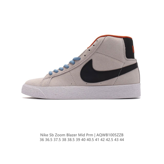 Nike耐克 Sb Blazer Zoom Mid 经典运动休闲鞋滑板鞋开拓者高帮滑板鞋运动休闲鞋男女滑板鞋锐意革新经典篮球鞋。设计灵感源自 Grant Tay