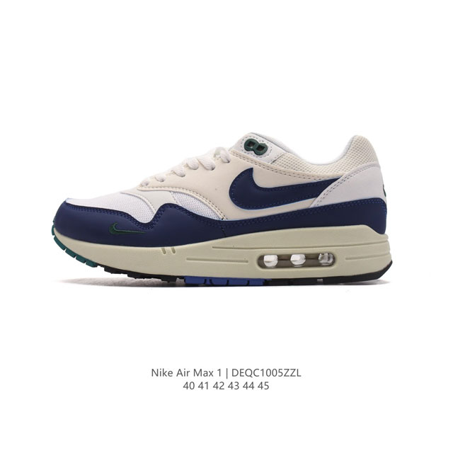 耐克 Nike Air Max 1 男子气垫运动鞋 从法国建筑中汲取设计灵感，兼具运动风范和时尚格调，是此系列起初搭载 Air 的鞋款。疾速外观、经典缓震配置和