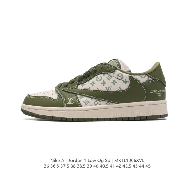 公司级 真标 耐克 Nike Air Jordan 1 Low Og Sp Military Blue Aj1乔1 倒勾 路易威登联名 低帮篮球鞋 Aj1 乔丹