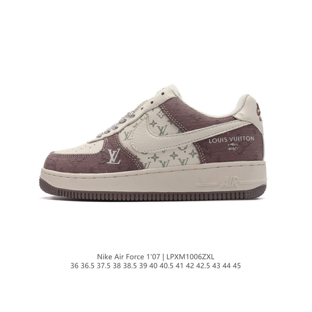 耐克 Nike Air Force 1 '07 Low 空军一号含气垫 小白鞋 路易威登联名 低帮百搭厚底增高休闲运动板鞋。柔软、弹性十足的缓震性能和出色的中底