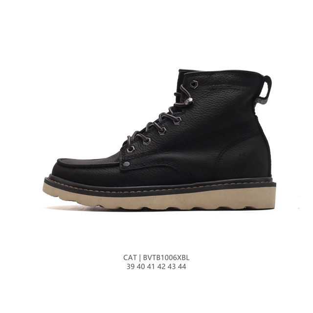 公司级 Cat Footwear Cat 卡特工装 休闲复古男鞋系列靴子 中高帮马丁靴 新款潮板鞋 专治各种不帅 鞋身轻便 舒适性相当不错 橡胶大底 上身随意搭