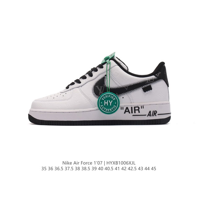 公司级 附赠送logo清洁刷 Af1耐克 Nike Air Force 1 ‘07 Low 空军一号 路易威登联名 厚底增高百搭休闲运动板鞋 原楦头原纸板 打造