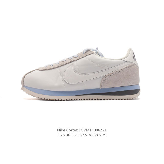 新款 耐克 Nk Classic Cortez Leather 阿甘复古初代皮革运动慢跑鞋。Nike Classic Cortez 鞋款是 Nike 元年款跑步