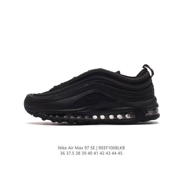 耐克nike休闲鞋 经典 气垫 Air Max 97 子弹气垫低帮运动鞋。Air Max '97 运动跑鞋以流线型鞋身和卓越科技为热爱运动的你造就全方位防护，强