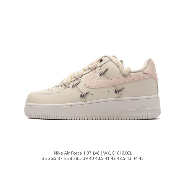 公司级 新款 Af1耐克 Nike Air Force 1 ‘07 Low 空军一号 解构绑带 双鞋带 气垫厚底增高百搭运动板鞋 原楦头原纸板 打造纯正空军版型