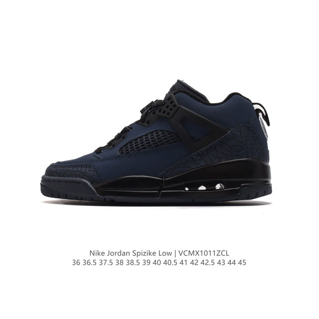 真标 耐克 Nike Jordan Spizike Low 经典爆裂纹复古运动篮球鞋！全新低帮造型吸睛！整双鞋在融合了 Air Jordan 经典鞋款中的标志性