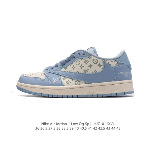 公司级 真标 耐克 Nike Air Jordan 1 Low Og Sp Military Blue Aj1乔1 倒勾 路易威登联名 低帮篮球鞋 Aj1 乔丹