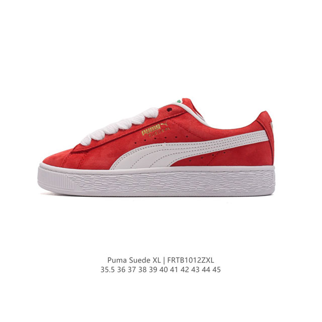 彪马puma Suede Xl 低帮复古轻便透气防滑减震休闲鞋 小白鞋 厚底增高运动板鞋 类型：男女鞋 尺码: 35.5-45 货号：398708-02 编码：