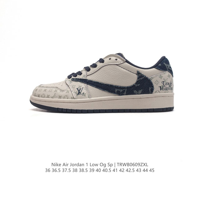 耐克 Nike Air Jordan 1 Low Og Sp Military Blue Aj1乔1 倒勾 路易威登联名 低帮篮球鞋 Aj1 乔丹1代 Aj1