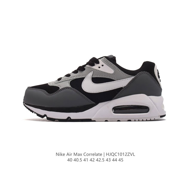 耐克 Nike Air Max Correlate 气垫缓震耐磨运动鞋时尚潮流休闲透气跑步鞋，选用网眼鞋面，脚感舒适透气。鞋舌、鞋侧及后跟处饰有品牌标识，简约大