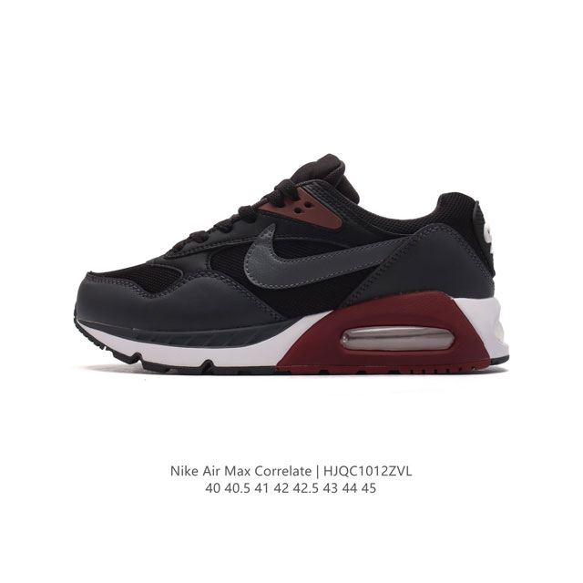 耐克 Nike Air Max Correlate 气垫缓震耐磨运动鞋时尚潮流休闲透气跑步鞋，选用网眼鞋面，脚感舒适透气。鞋舌、鞋侧及后跟处饰有品牌标识，简约大