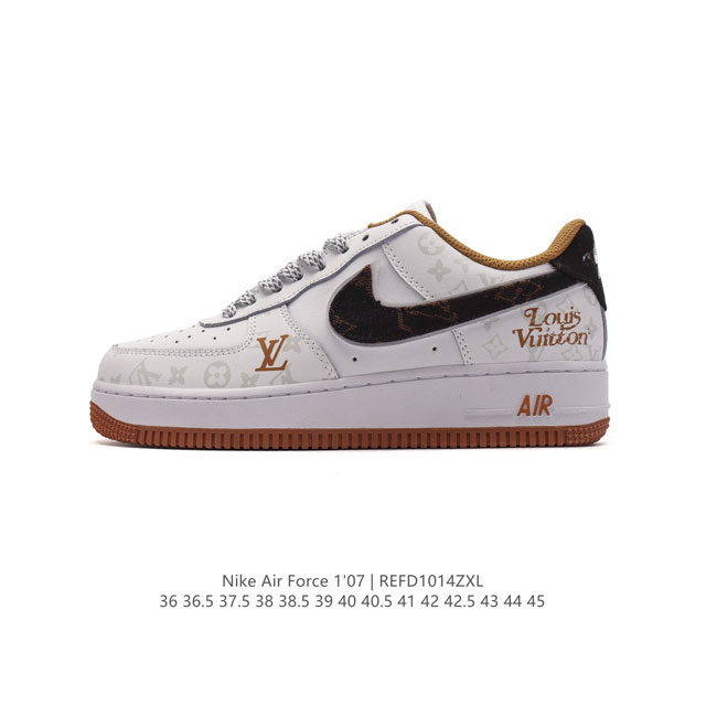 耐克 Nike Air Force 1 '07 Low 空军一号含气垫 小白鞋 路易威登联名 低帮百搭厚底增高休闲运动板鞋。柔软、弹性十足的缓震性能和出色的中底