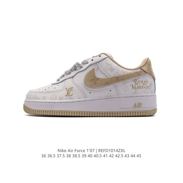 耐克 Nike Air Force 1 '07 Low 空军一号含气垫 小白鞋 路易威登联名 低帮百搭厚底增高休闲运动板鞋。柔软、弹性十足的缓震性能和出色的中底