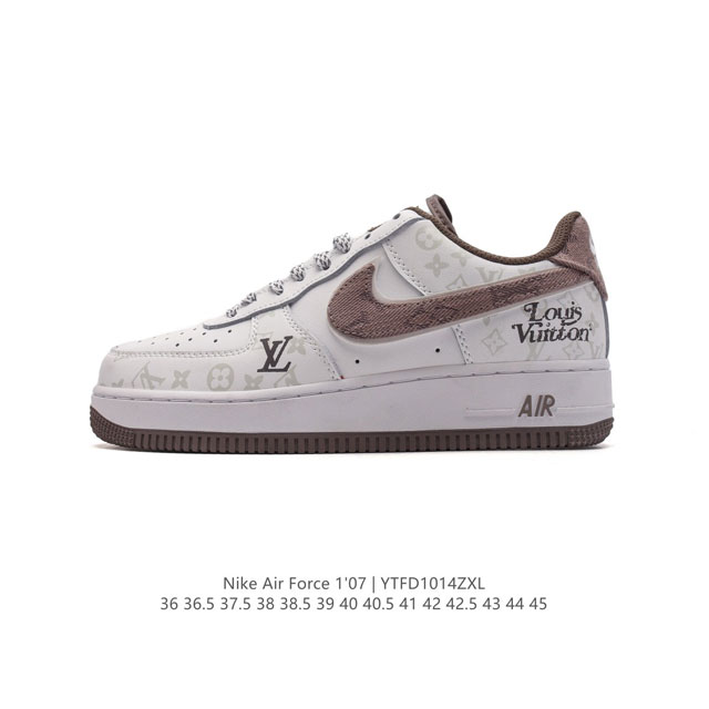 耐克 Nike Air Force 1 '07 Low 空军一号含气垫 小白鞋 路易威登联名 低帮百搭厚底增高休闲运动板鞋。柔软、弹性十足的缓震性能和出色的中底