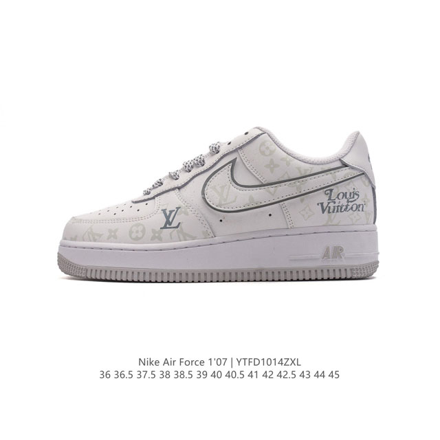 耐克 Nike Air Force 1 '07 Low 空军一号含气垫 小白鞋 路易威登联名 低帮百搭厚底增高休闲运动板鞋。柔软、弹性十足的缓震性能和出色的中底