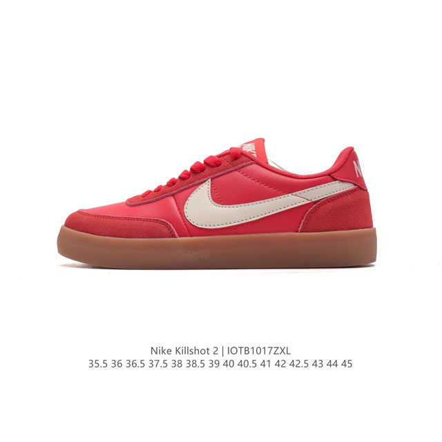 耐克板鞋 米白 复古板鞋J.Crew x Nike 联名 Killshot II Leather 男女休闲复古运动鞋。采用米白色皮革制作鞋身，大号Swoosh