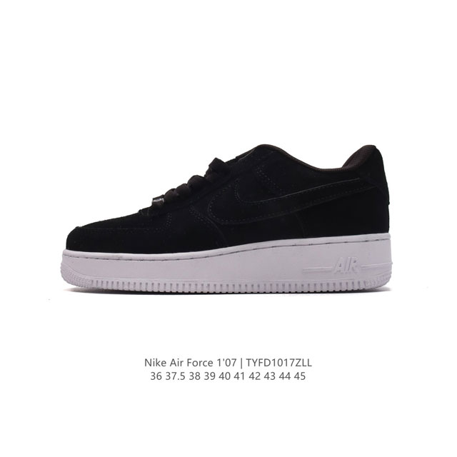 耐克 Nike Air Force 1 '07 Low 空军一号含气垫 低帮百搭厚底增高休闲运动板鞋。柔软、弹性十足的缓震性能和出色的中底设计，横跨复古与现代的