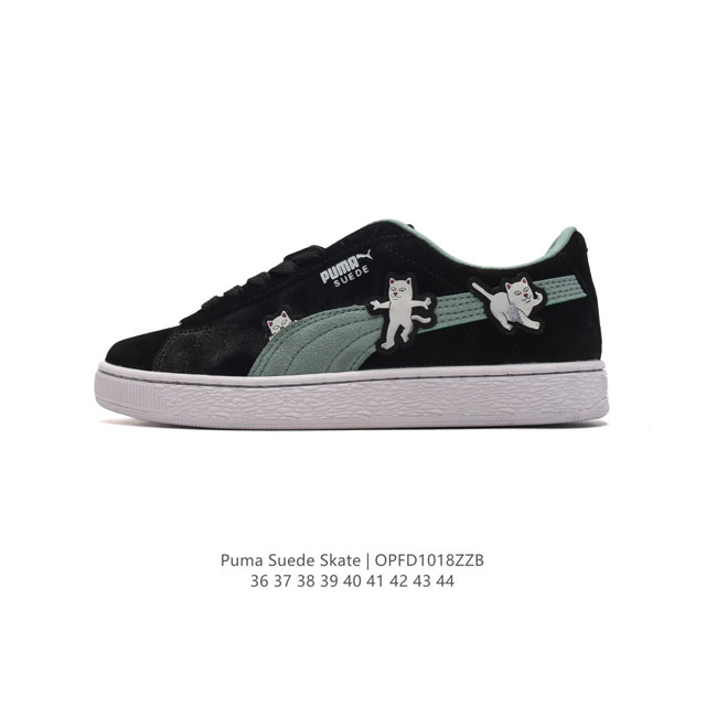 PUMA彪马SUEDE XL SKATE男女鞋复古休闲鞋运动厚底增高板鞋1整双鞋整体是亮色鞋身和大号LOGO以及白色鞋底。鞋身材质是绒面的看起来质感不错。烫金的