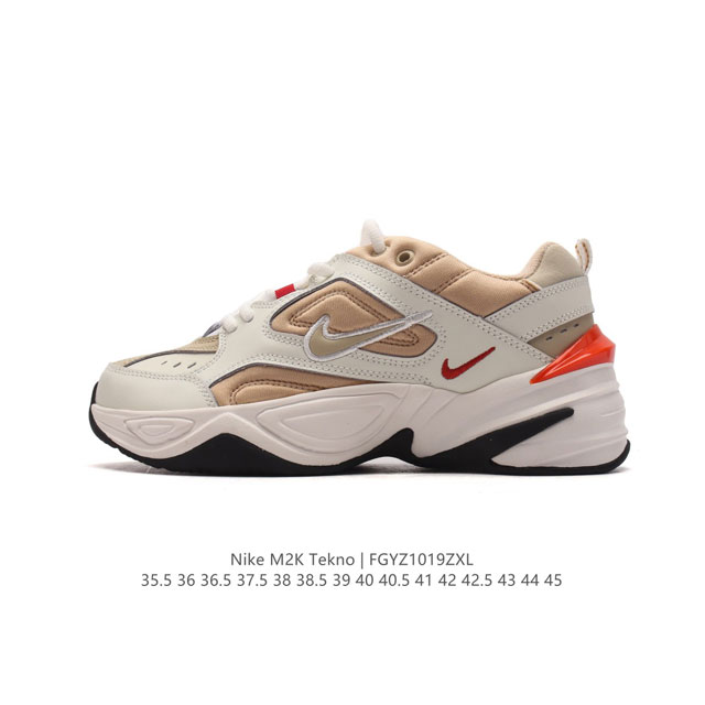 头层皮 耐克 Nike M2K Tekno 男女子运动鞋厚底老爹鞋经典复古休闲慢跑鞋 ，从 Monarch 系列汲取灵感，以太空时代细节演绎未来风范。分层鞋面借