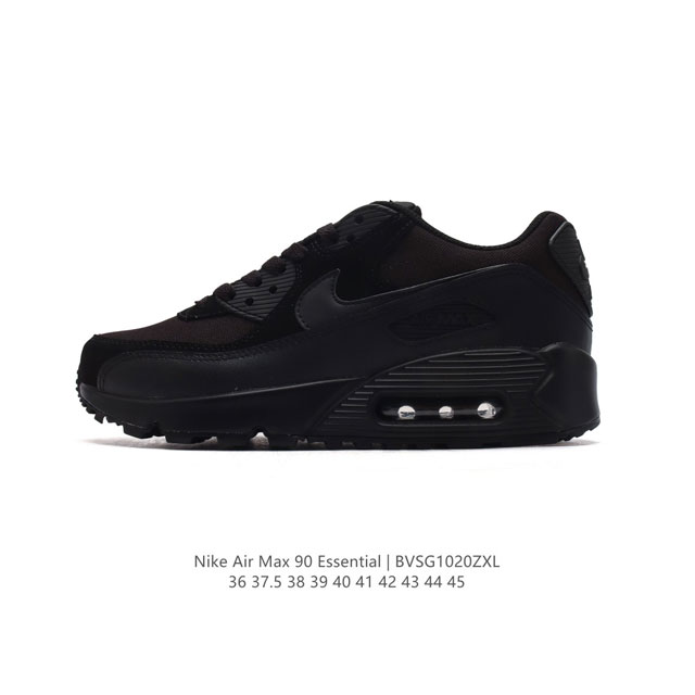 公司级 耐克 Nike Air Max 90 Essential 运动鞋气垫缓震跑步鞋，秉承该系列非凡缓震性能，缔造出众舒适穿着感与高级牛剖层革、人造革与织物组