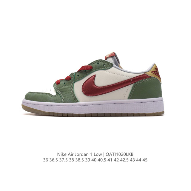 耐克 乔丹Air Jordan 1 Low AJ1 乔1 乔丹1代aj1 低帮复古文化休闲运动篮球鞋。该鞋款从 19 年元年款汲取设计灵感，焕新演绎简约经典外观