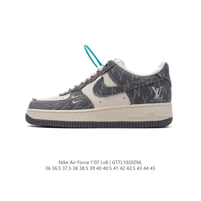 公司级 新款 AF1耐克 Nike Air Force 1 ‘07 Low 空军一号 路易威登联名气垫厚底增高百搭运动板鞋 原楦头原纸板 小白鞋 打造纯正空军版