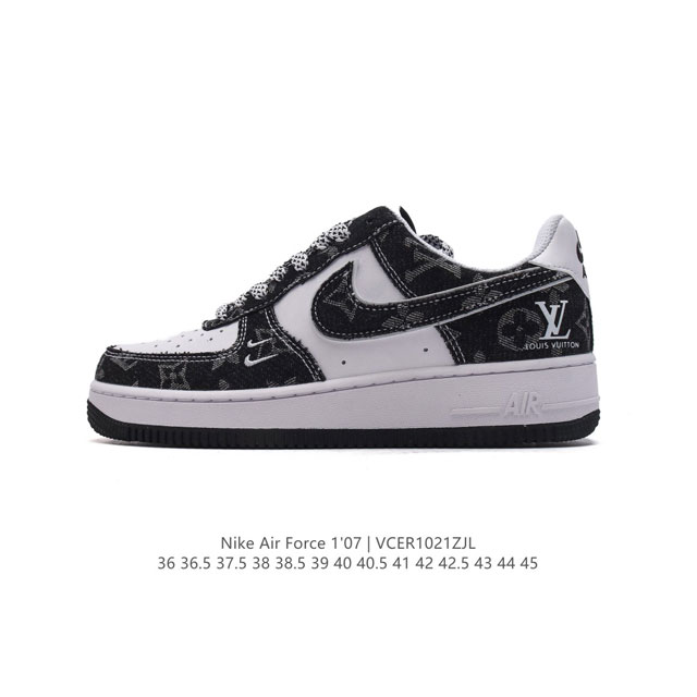 公司级 新款 AF1耐克 Nike Air Force 1 ‘07 Low 空军一号 路易威登联名气垫厚底增高百搭运动板鞋 原楦头原纸板 小白鞋 打造纯正空军版