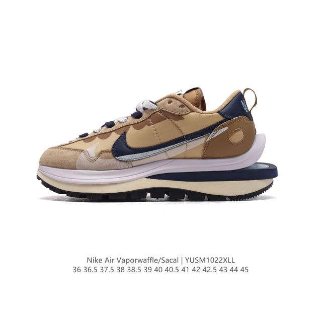 公司级 真标 耐克 Sacai X NIKe vaporWaffle 华夫三代3.0 走秀重磅联名款厚底增高运动鞋 。鞋款由Pegasus与VaporFly两款