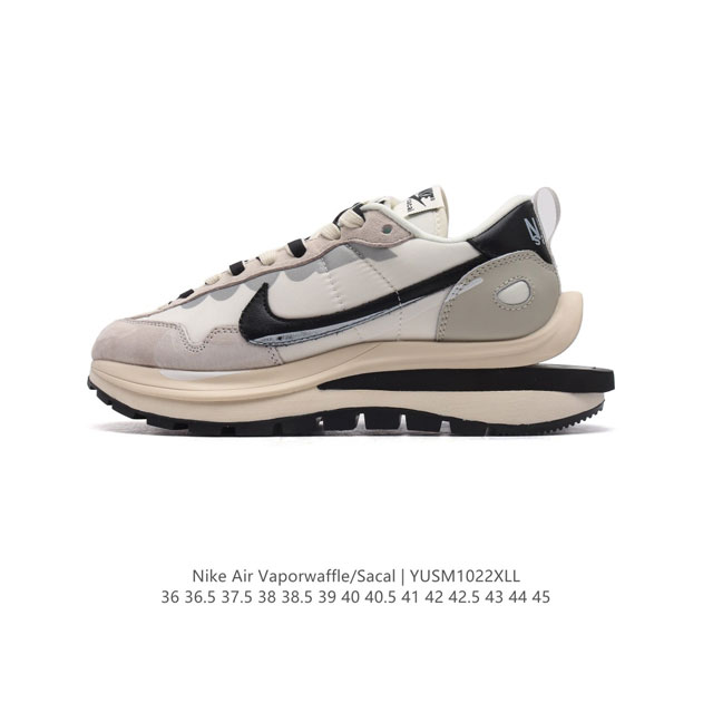 公司级 真标 耐克 Sacai X NIKe vaporWaffle 华夫三代3.0 走秀重磅联名款厚底增高运动鞋 。鞋款由Pegasus与VaporFly两款