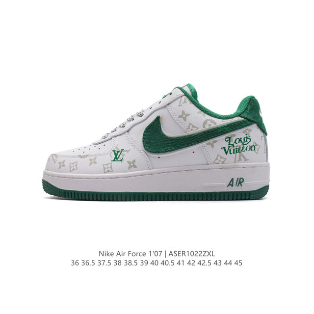 新款 AF1耐克 Nike Air Force 1 ‘07 Low 空军一号 路易威登联名气垫厚底增高百搭运动板鞋 原楦头原纸板 小白鞋 打造纯正空军版型，专注