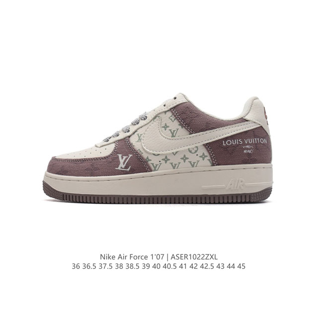 新款 AF1耐克 Nike Air Force 1 ‘07 Low 空军一号 路易威登联名气垫厚底增高百搭运动板鞋 原楦头原纸板 小白鞋 打造纯正空军版型，专注