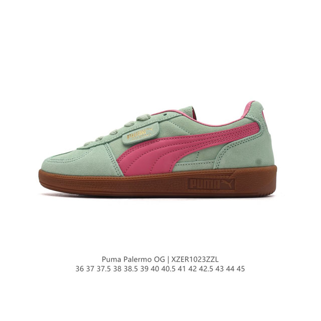 彪马PUMA Palermo OG 防滑耐磨低帮德训板鞋 男女运动鞋，ARMY TRAINER OG休闲鞋沿用德训鞋经典外观 鞋身和鞋舌分别添加了品牌标志性 L