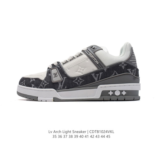 路易威登Louis Vuitton Arch light Sneakers LV真皮拼色减震网面运动弓型舞蹈复古老爹运动鞋。原装配件5D效果礼盒及全套原装配件包