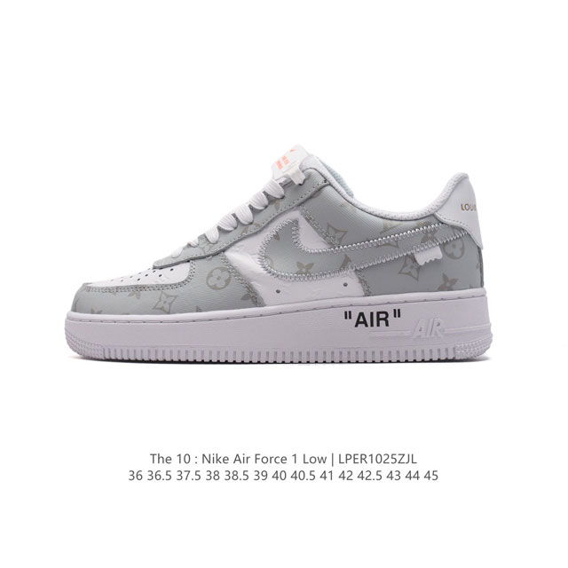 Nike Air Force 1 空军一号 LV白灰 官方同步 原装级别 原楦头原纸板 打造纯正空军版型 专注外贸渠道 全掌内置蜂窝气垫 原盒配件 原厂中底钢印