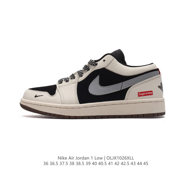 公司级 耐克 乔丹Air Jordan 1 Low AJ1 乔1 乔丹1代aj1 低帮复古文化休闲运动篮球鞋。从1985 年面世的元年款汲取设计灵感，采用简洁大