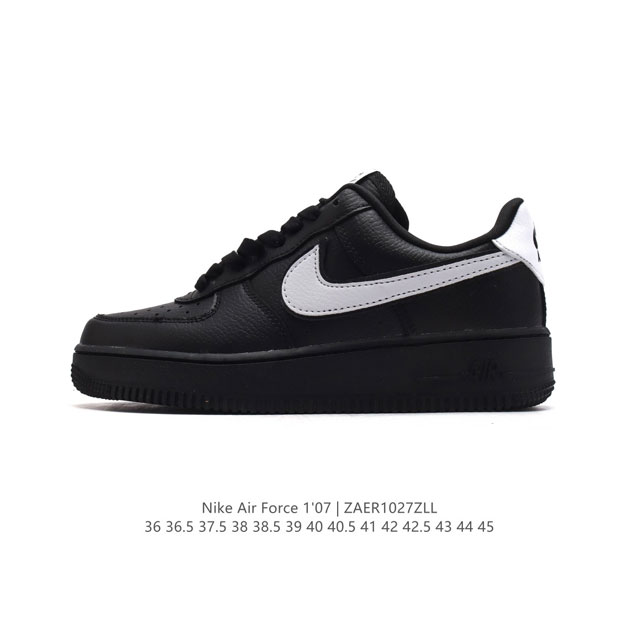 耐克 Nike Air Force 1 '07 Low 空军一号含气垫 低帮百搭厚底增高休闲运动板鞋。柔软、弹性十足的缓震性能和出色的中底设计，横跨复古与现代的